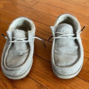 Hey Dude Gray Moccasins with Soft Suede Material and Rounded Toe